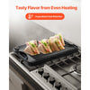 VEVOR Reversible Grill/Griddle, 14x8.5 inch Pre-Seasoned Cast Iron Griddle, Portable Rectangular Pan with Handle, Family Cookware for Indoor/Outdoor Stove Top Burner, Gas, Camping BBQ, Black