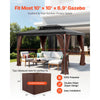 VEVOR Gazebo Curtains Outdoor, Fit Most 10' x 10' x 6.9' Gazebos, 4-Panel Sidewall Gazebo Privacy Curtains with Zippers, Outdoor Curtain Replacement for Patio Canopy, Only Curtain, Coffee