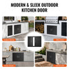 VEVOR BBQ Access Door, 31W x 24H Inch Double Outdoor Kitchen Door, Cold Plate Flush Mount Door, Wall Vertical Door with Handles, for BBQ Island, Grilling Station, Outside Cabinet(Stainless Steel + Oil-Sprayed Product)