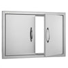 VEVOR BBQ Access Door, 28W x 19H Inch Double Outdoor Kitchen Door, Stainless Steel Flush Mount Door, Wall Vertical Door with Handles, for BBQ Island, Grilling Station, Outside Cabinet