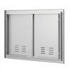 VEVOR BBQ Access Door, 30W x 21H Inch Double Outdoor Kitchen Door, Stainless Steel Flush Mount Door, Wall Vertical Door with Handles and Vents, for BBQ Island, Grilling Station, Outside Cabinet