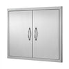 VEVOR BBQ Access Door, 31W x 24H Inch Double Outdoor Kitchen Door, Stainless Steel Flush Mount Door, Double Wall Vertical Door with Handles and Hooks, for BBQ Island, Grilling Station, Outside Cabinet