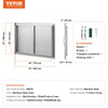 VEVOR BBQ Access Door, 33W x 22H Inch Double Outdoor Kitchen Door, Stainless Steel Flush Mount Door, Wall Vertical Door with Handles, for BBQ Island, Grilling Station, Outside Cabinet