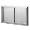 VEVOR BBQ Access Door, 34W x 19H Inch Double Outdoor Kitchen Door, Stainless Steel Flush Mount Door, Wall Vertical Door with Handles, for BBQ Island, Grilling Station, Outside Cabinet