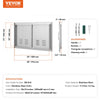 VEVOR BBQ Access Door, 36W x 21H Inch Double Outdoor Kitchen Door, Stainless Steel Flush Mount Door, Wall Vertical Door with Handles and Vents, for BBQ Island, Grilling Station, Outside Cabinet