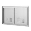 VEVOR BBQ Access Door, 36W x 21H Inch Double Outdoor Kitchen Door, Stainless Steel Flush Mount Door, Wall Vertical Door with Handles and Vents, for BBQ Island, Grilling Station, Outside Cabinet