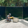 VEVOR Welding Screen with Frame, 3-Panel 6 x 8 FT Welding Curtain Screen, Flame-Resistant Vinyl Safety Protection Screens with 12 Wheels & 6-Level UV Protection for Workshop/Industrial Use, Dark Green