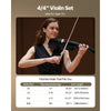 VEVOR Violin 4/4 Full Size for Adults, Violin Fiddle Set for Beginners Student with Hard Case, Rosin, Bow, Shoulder Rest, Bridge, Tuner and Extra Strings, Professional Solidwood Instruments  (Black)