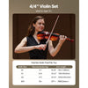 VEVOR Violin 4/4 Full Size for Adults, Violin Fiddle Set for Beginners Student with Hard Case,Rosin, Bow,Shoulder Rest,Bridge,Extra Strings,Professional Solidwood Instrument (Glossy Brown)