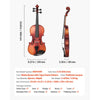 VEVOR Violin 4/4 Full Size for Adults, Violin Fiddle Set for Beginners Student with Hard Case, Rosin, Bow, Shoulder Rest,Bridge,Extra Strings,Professional Solidwood Instrument (Matte Brown Patterned)