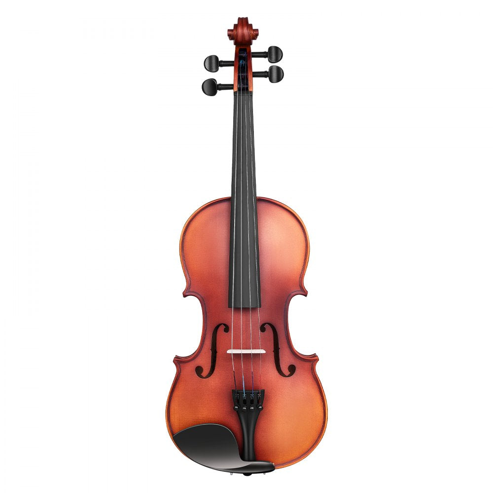 VEVOR Violin 4/4 Full Size for Adults, Violin Fiddle Set for Beginners Student with Hard Case, Rosin, Bow, Shoulder Rest,Bridge,Extra Strings,Professional Solidwood Instrument (Matte Brown Patterned)
