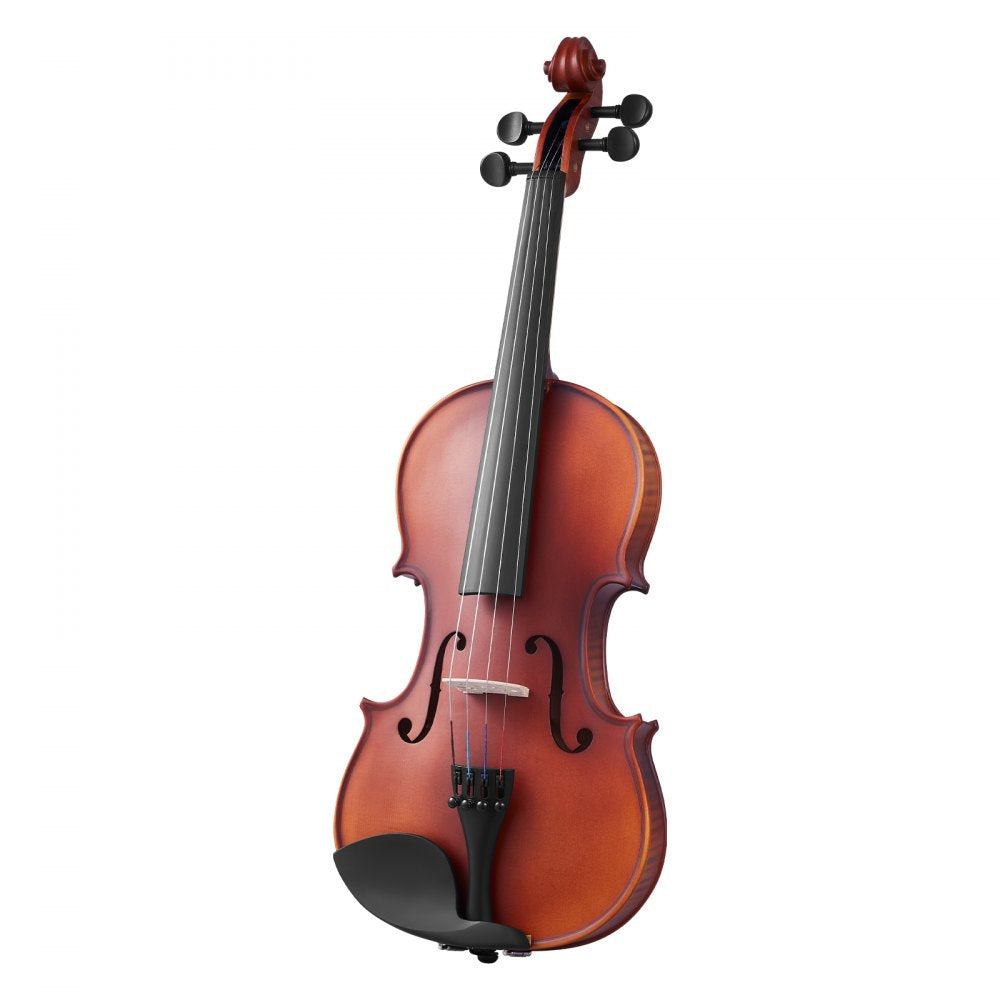 VEVOR Violin 4/4 Full Size for Adults, Violin Fiddle Set for Beginners Student with Hard Case, Rosin, Bow, Shoulder Rest,Bridge,Extra Strings,Professional Solidwood Instrument (Matte Brown Patterned)