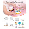 VEVOR Play Kitchen for Kids, Wooden, Kids Kitchen Playset with Real Lights & Sounds, Food & Cookware Accessories, Pretend Play Toy Set, Range Hood, Microwave, for Toddlers, Girls & Boys Ages 3-8, Pink