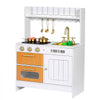 VEVOR Play Kitchen for Kids, Wooden, Kids Kitchen Playset with Real Lights & Sounds, Food & Cookware Accessories, Pretend Play Toy Set, Sink, Oven, Stove, Cabinet, for Toddlers, Girls & Boys Ages 3-8