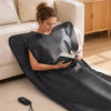 VEVOR Infrared Sauna Blanket with Armholes, 71 x 35 in Portable Sauna Bag, Even Heating for Home Detox & Relaxation, Temp Control & Timer, PU Leather Heating Wrap with Towel Liner, Carry Bag, Black