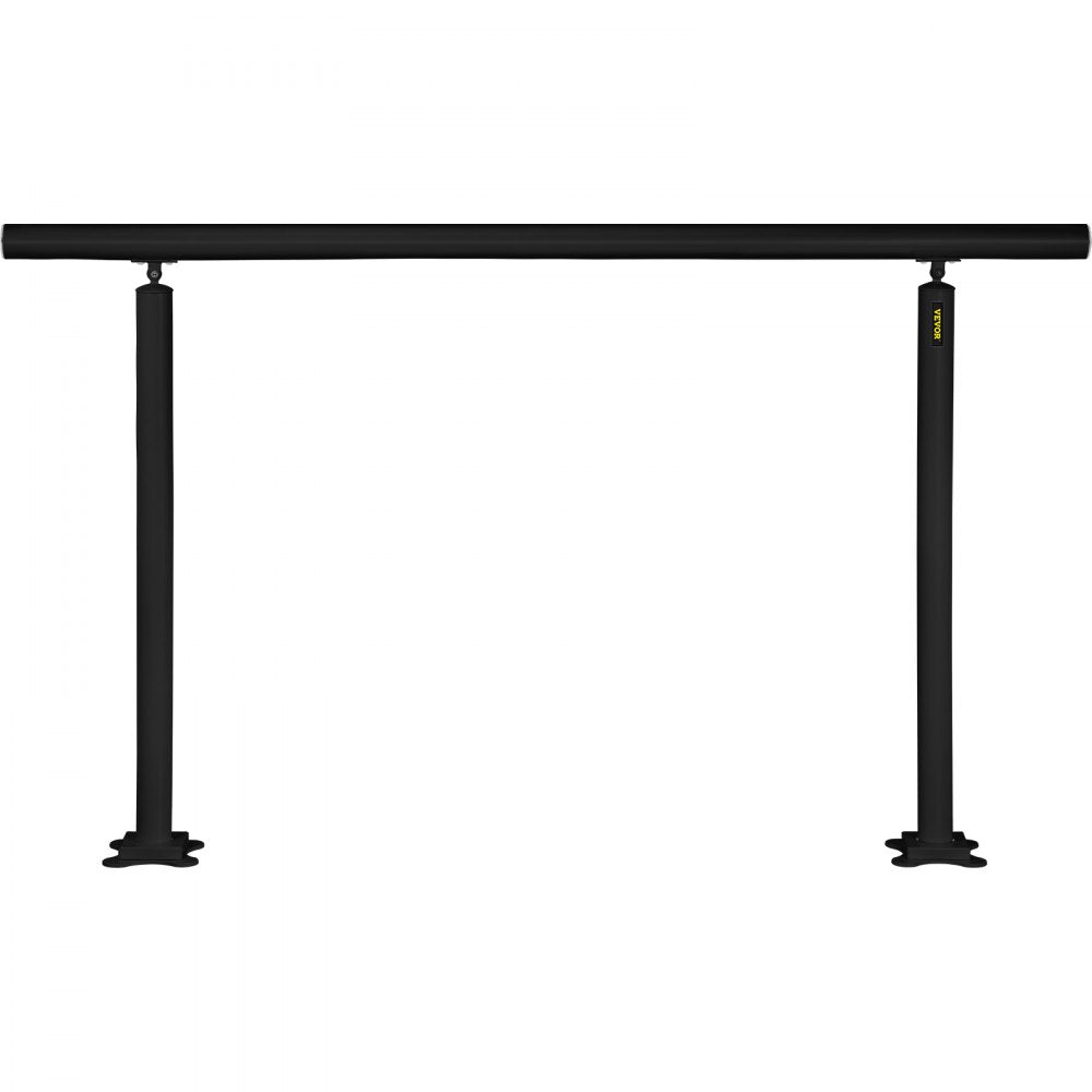 VEVOR Outdoor Stair Railing Kit, 5 FT Handrails 0-5 Steps, Adjustable Angle Black Aluminum Stair Hand Rail for The Elderly, Handrails for Indoor & Outdoor Steps