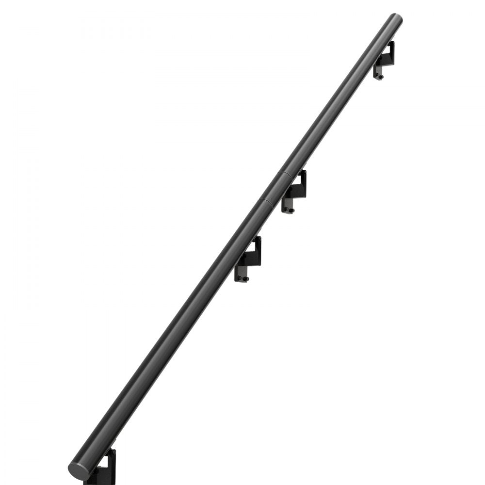 VEVOR Handrail Stair Railing, 12 ft, Wall Mount Handrails for Indoor Stairs, Thickened Aluminum Alloy Hand Rail with Installation Kit, 440 LBS Load Capacity Stairway Railing for Outdoor Stairs