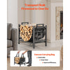 VEVOR Indoor Firewood Rack, 1.5 ft Curved Log Holder with Canvas Carrier, 40lb Weight Capacity Wood Storage Stand, Powder-Coated Steel Firewood Holder, Heavy Duty Wood Pile Stacker Rack for Fireplace