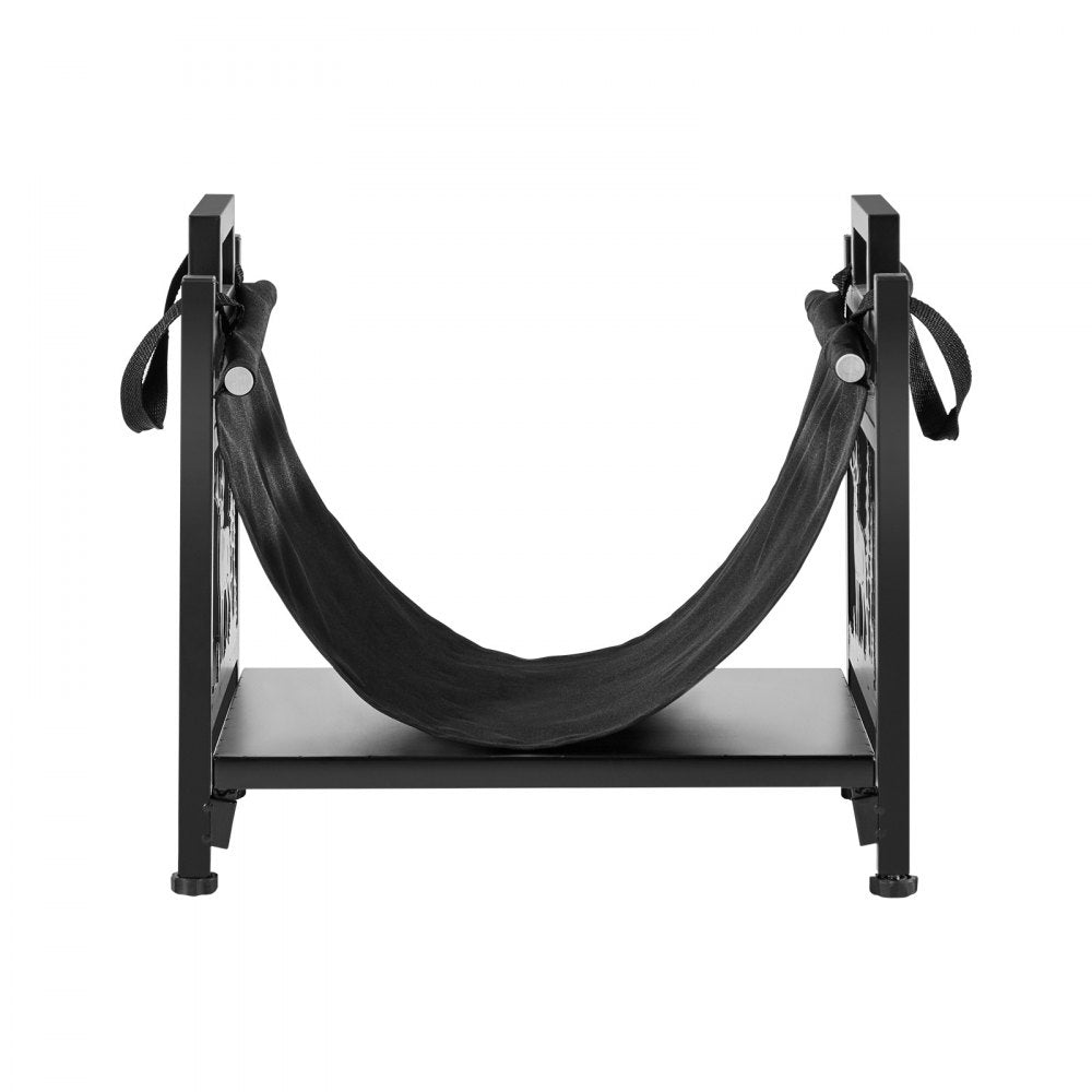 VEVOR Indoor Firewood Rack, 1.5 ft Curved Log Holder with Canvas Carrier, 40lb Weight Capacity Wood Storage Stand, Powder-Coated Steel Firewood Holder, Heavy Duty Wood Pile Stacker Rack for Fireplace