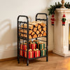 VEVOR Firewood Rack 15.75 Inch Heavy Duty Indoor Fire Wood Storage Holder, for Fireplace Patio Deck, 550 lbs Load Capacity, 2-Tier Storage Space, Log Stacker Stand Metal Wood Pile Organizer, Black