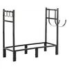 VEVOR Firewood Rack 32.68 Inch Heavy Duty Indoor Fire Wood Storage Holder, for Fireplace Patio Deck, 550 lbs Load Capacity, Stacker Stand with Log Carrier Bag, Metal Wood Pile Organizer Tool, Black