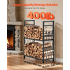 VEVOR Indoor Firewood Rack, 1.3 ft 2-Tier Firewood Holder with Fireplace Tools, Brush, Shovel, Poker, Tongs, Heavy Duty Log Wood Rack, 400 lbs Weight Capacity, Wood Pile Storage Stacker for Fire Pit