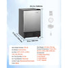 Product dimensions and included accessories graphic