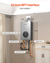 VEVOR Gas Tankless Water Heater, 4.3Gal Indoor 100000 BTU Instant Hot Water Heater, Smart Temperature Control & Clear LED Display & Multiple Security Protections for Whole House,Silver Gray