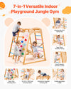 7-in-1 versatile indoor playground jungle gym feature infographic