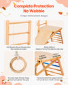 Complete protection no wobble safety features graphic for VEVOR indoor jungle gym