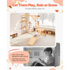 Let them play rain or snow - indoor fun graphic for wooden jungle gym
