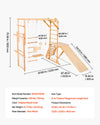 VEVOR indoor playground dimensions and specifications graphic