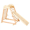 VEVOR Indoor Playground Jungle Gym, 4-in-1 Wooden Indoor Playground Climbing Toys for Kids, Montessori Toddlers Climber Playset with Climbing Rock, Slide, Wooden Ladder & Gym Rings, 220LBS Loading