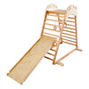 VEVOR Indoor Playground Jungle Gym, 4-in-1 Wooden Indoor Playground Climbing Toys for Kids, Montessori Toddlers Climber Playset with Climbing Rock, Slide, Wooden Ladder & Gym Rings, 220LBS Loading