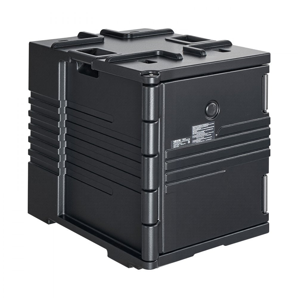 VEVOR Insulated Food Pan Carrier, 82 Qt Non-Electrical Food Warmer, with Wheel & 304 Stainless Steel Latch, LLDPE Stackable Hot Box, for Various Pan Sizes(NOT Included), Fit Catering BBQ Event(Black)