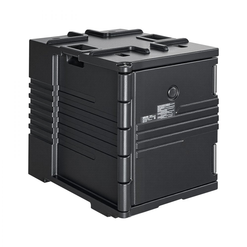 VEVOR Insulated Food Pan Carrier, 82 Qt Non-Electrical Food Warmer, with Wheel & 304 Stainless Steel Latch, LLDPE Stackable Hot Box, for Various Pan Sizes(NOT Included), Fit Catering BBQ Event(Black)