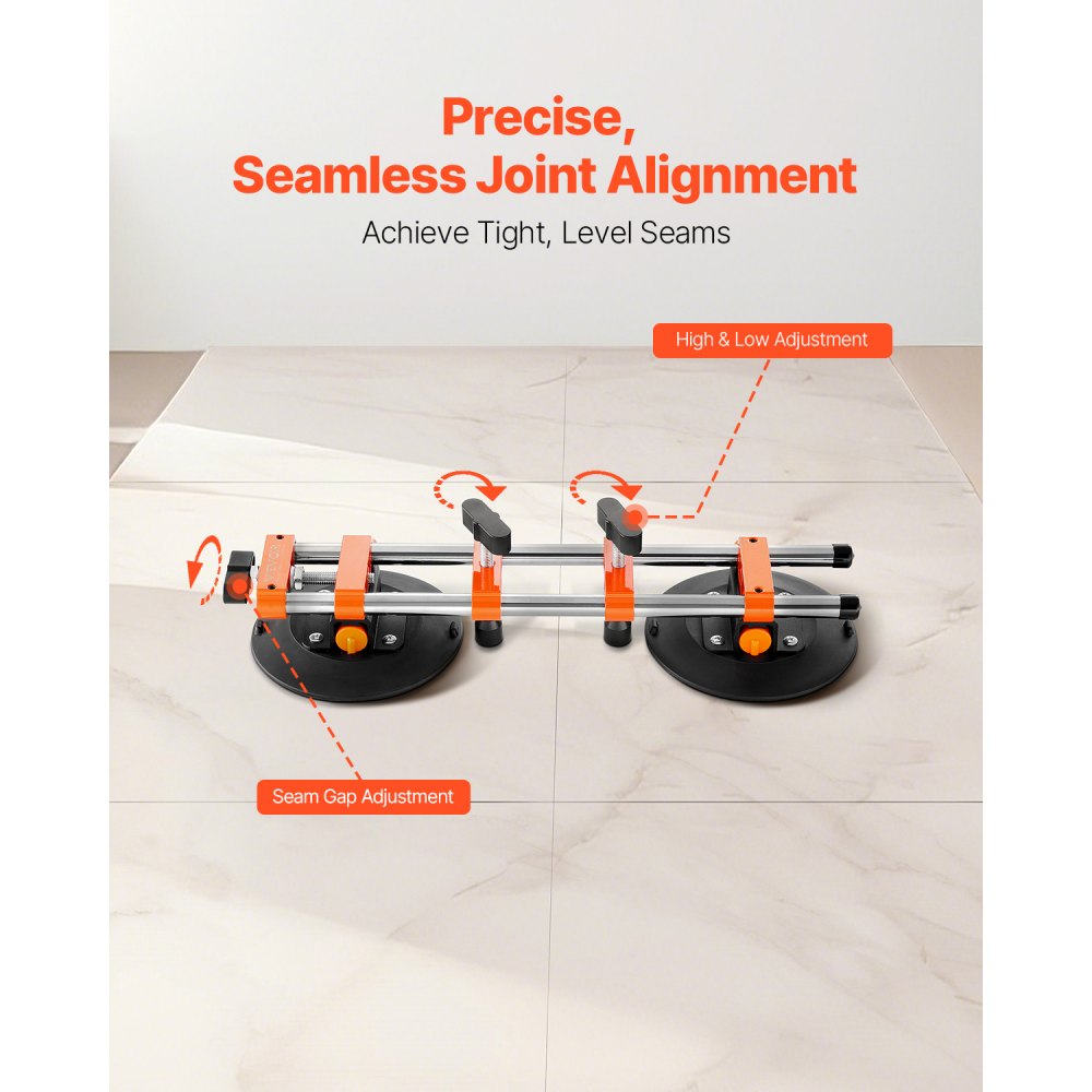 VEVOR Seamless Seam Setter, 2 Packs, Granite Seam Setter with 6 in Vacuum Suction Cups & Tool Bag, Seam Joiner for Seam Joining & Leveling, Countertop Installation Tool for Tile Stone Marble Slab