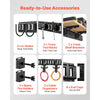 VEVOR E-Track Tie-Down Rail Kit, 4 Pack 1.3 ft E Track Rails, 2 U-Shaped Hooks, 2 Tool Holders, 2 Track Shelf Brackets, 2 Tire Holders, 2 Cable Storage Rings, 8 End Caps & 1 Bag, Fit for Vans Trailers