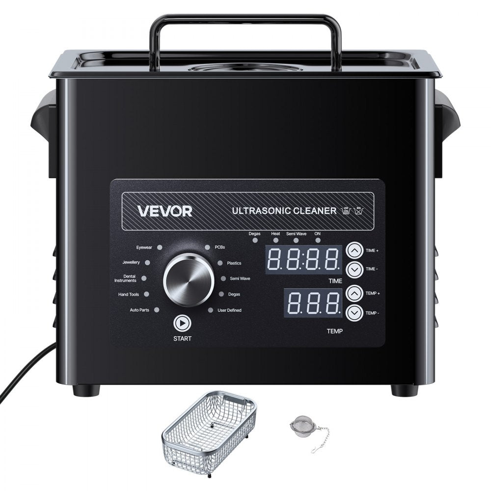 VEVOR 3L Ultrasonic Cleaner, Professional Ultrasonic Cleaner Machine with Knob Control, Stainless Steel Cleaning Machine with Basket and Cleaning Ball, for Watches, Razors, Jewelry, Coins and More