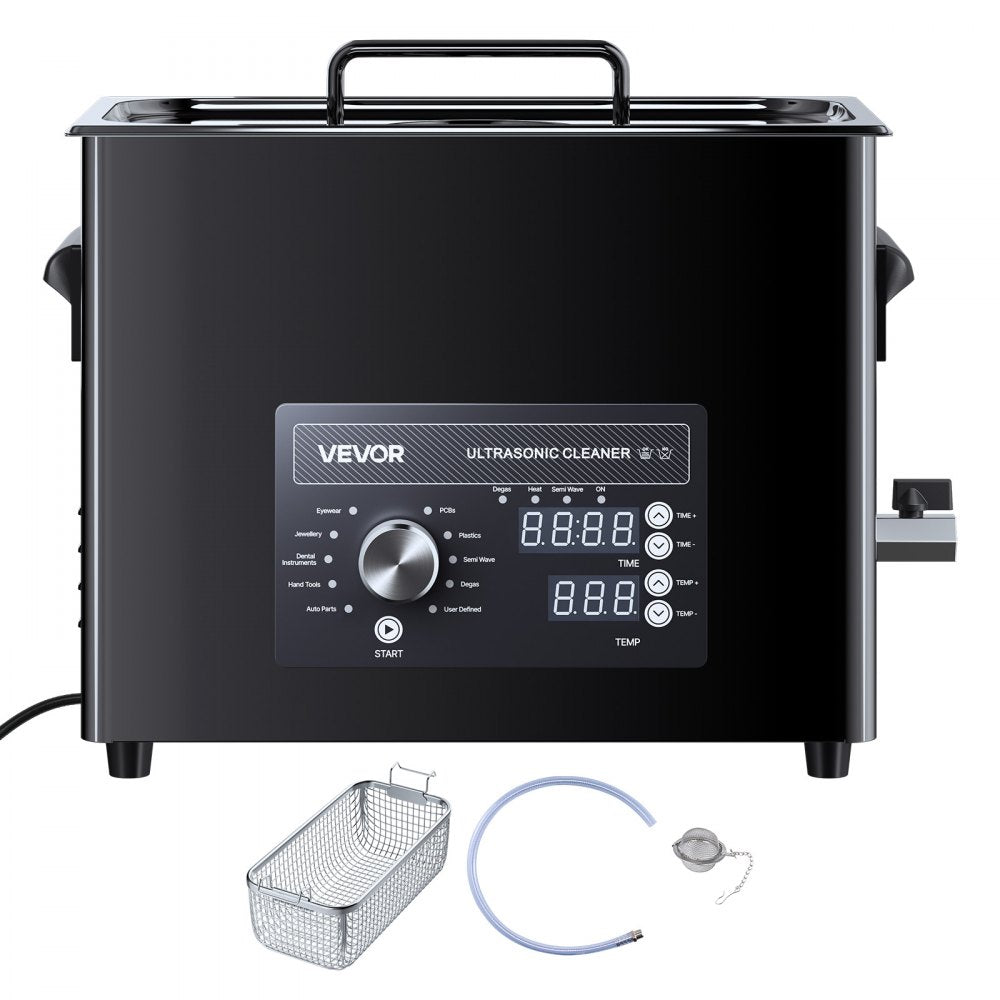 VEVOR 6L Ultrasonic Cleaner, Professional Ultrasonic Cleaner Machine with Knob Control, Stainless Steel Cleaning Machine with Basket and Cleaning Ball, for Watches, Razors, Jewelry, Coins and More