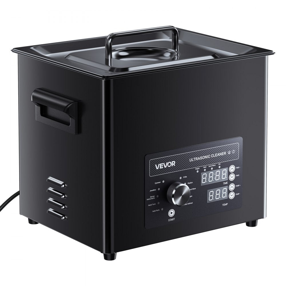 VEVOR 10L Ultrasonic Cleaner, Professional Ultrasonic Cleaner Machine with Knob Control, Stainless Steel Cleaning Machine with Basket and Cleaning Ball, for Watches, Razors, Jewelry, Coins and More