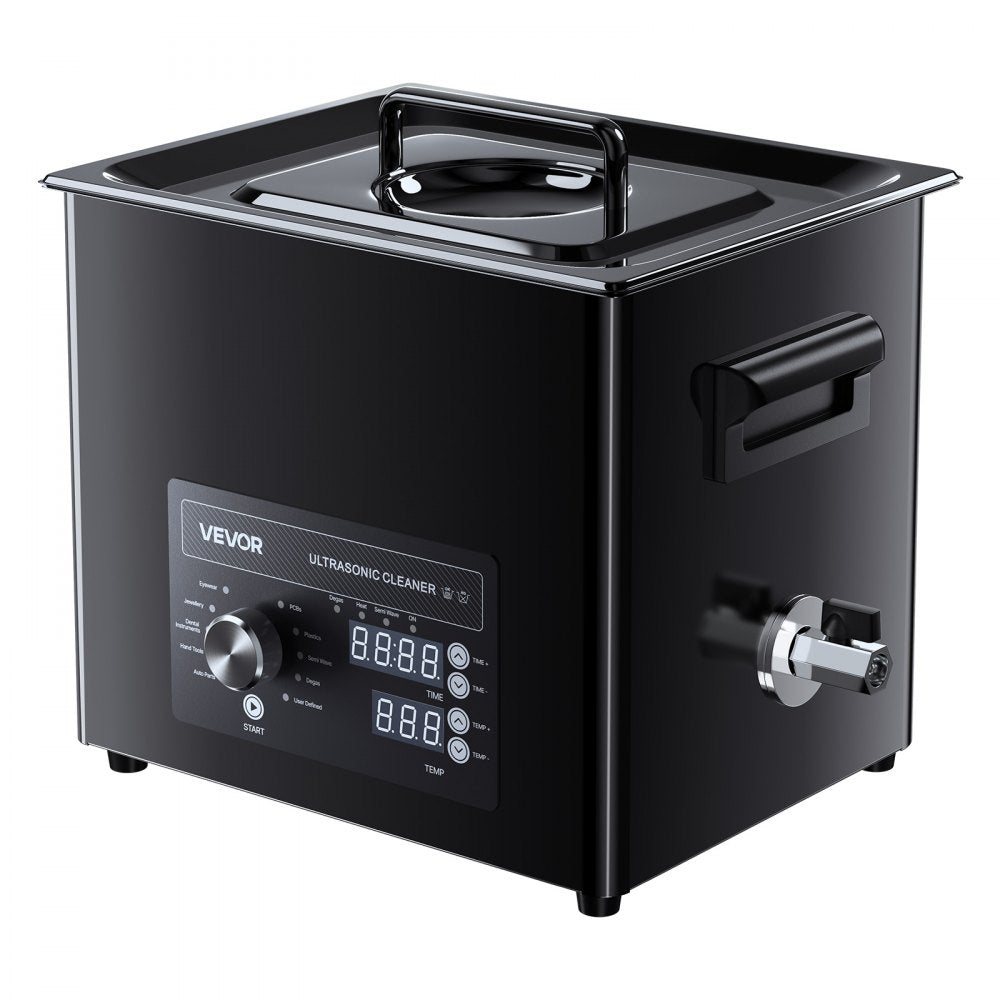 VEVOR 10L Ultrasonic Cleaner, Professional Ultrasonic Cleaner Machine with Knob Control, Stainless Steel Cleaning Machine with Basket and Cleaning Ball, for Watches, Razors, Jewelry, Coins and More
