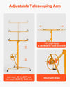 VEVOR 16ft Drywall Lift, Heavy-Duty 150 lbs Sheetrock Hoist with Adjustable Telescoping Arm, Lockable Wheels, Drywall Lifter Panel Jack Hoist Tools Ideal for Ceiling & Wall Installation (Yellow)