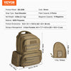 VEVOR Tactical Range Backpack for 6 Pistols, Gun Backpack with 6 Independent Pistol Bags & 10 Magazines, Pistol Backpack for Outdoor Hunting Shooting, Range Bag for Handguns Lockable Zipper,  Brown