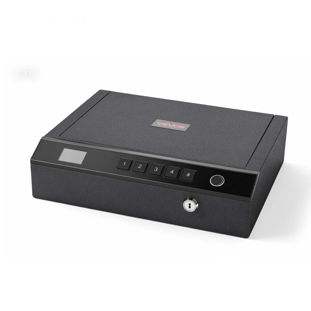 VEVOR Gun Safe for Handgun Biometric Fingerprint Pistol Safe with Bluetooth, for Storing 2 Handguns and 2 Magazines, 4-Way Quick Access, Steel Construction, with Automatic Lighting, Silent Mode, Black