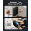 VEVOR Gun Safe, Slider Handgun Gun Safe with Fingerprint/Password/Key, 3-Way Quick Access Firearm Case Box with Lighting for 1 Pistol & Magazine, Mounted Pistol Gun Box for Nightstand Bedside Desk Car