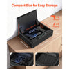 VEVOR Gun Safe, Heavy Duty Handgun Safe with Fingerprint/Password/Key, 3-Way Quick Access Firearm Case Box with Lighting for 2 Pistols & 2 Magazines, Pistol Gun Box for Nightstand Bedside Desk Car
