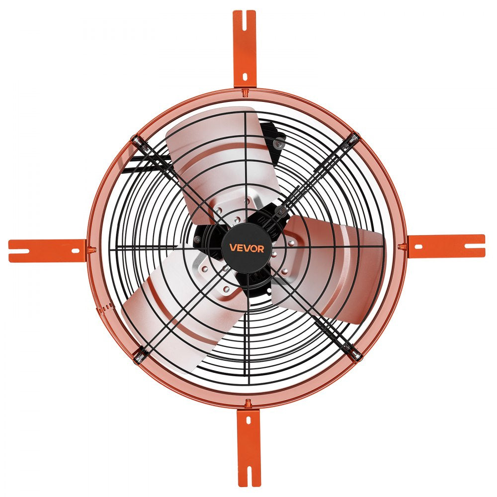 VEVOR Gable Mount Fan, 16 in Attic Vent Exhaust Fan 1945 CFM Thermostat, Cooling and Ventilation for Home, Garage, Warehouse, Workshop, Carbon Steel Housing with Mounting Brackets & Hardware, Orange