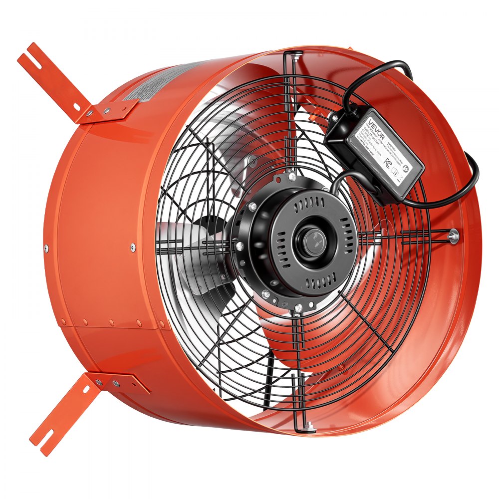 VEVOR Gable Mount Fan, 16 in Attic Vent Exhaust Fan 2940 CFM Thermostat, Cooling and Ventilation for Home, Garage, Warehouse, Workshop, Carbon Steel Housing with Mounting Brackets & Hardware, Orange