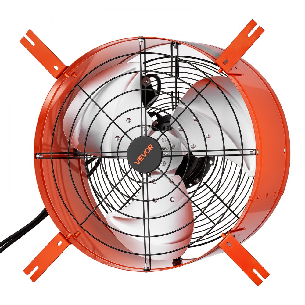 VEVOR Gable Mount Fan, 16 in Attic Vent Exhaust Fan 2940 CFM Thermostat, Cooling and Ventilation for Home, Garage, Warehouse, Workshop, Carbon Steel Housing with Mounting Brackets & Hardware, Orange